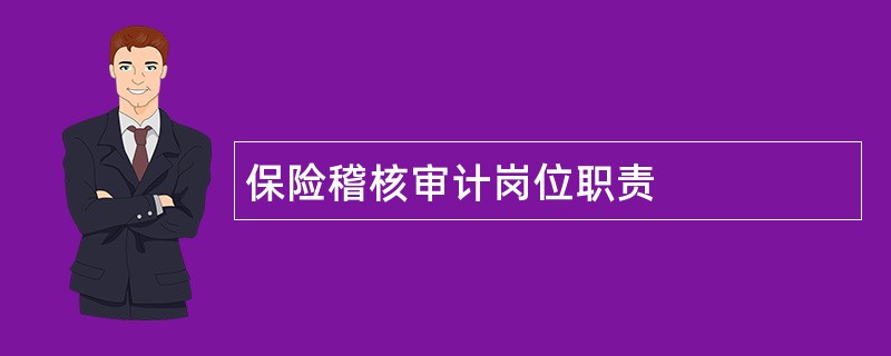 保险稽核审计岗位职责