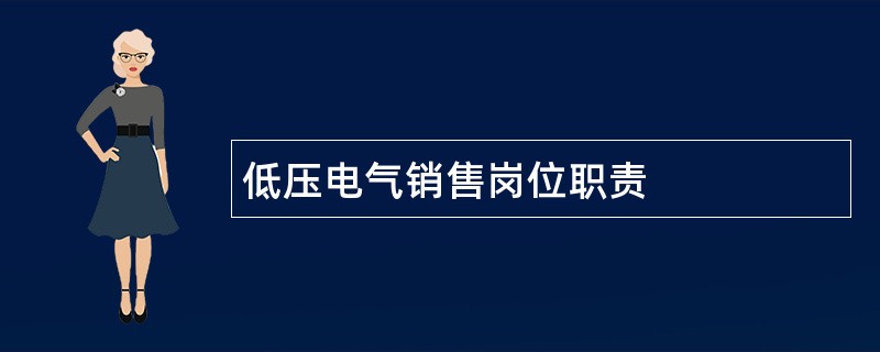 低压电气销售岗位职责