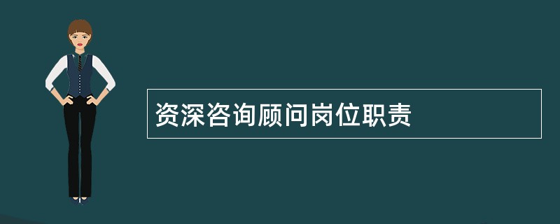 资深咨询顾问岗位职责