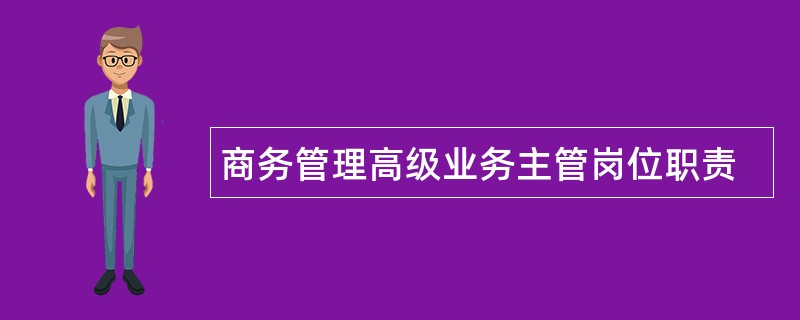 商务管理高级业务主管岗位职责