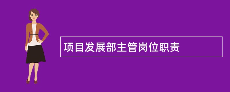 项目发展部主管岗位职责