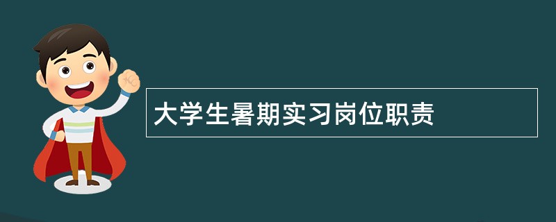 大学生暑期实习岗位职责