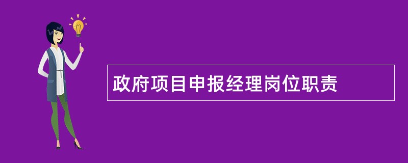 政府项目申报经理岗位职责