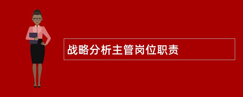 战略分析主管岗位职责