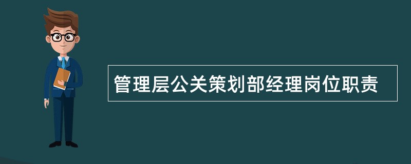 管理层公关策划部经理岗位职责