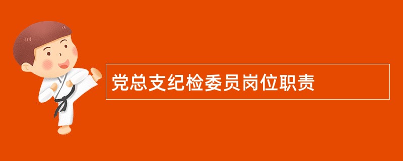 党总支纪检委员岗位职责