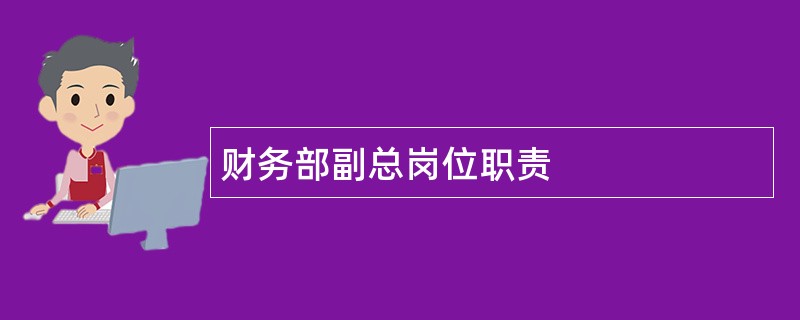 财务部副总岗位职责