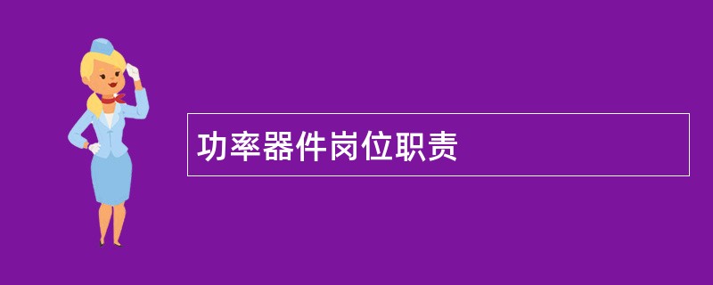 功率器件岗位职责