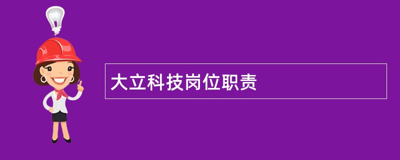 大立科技岗位职责