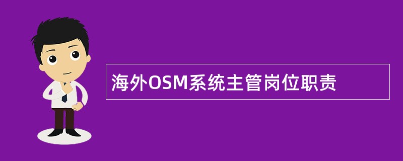 海外OSM系统主管岗位职责