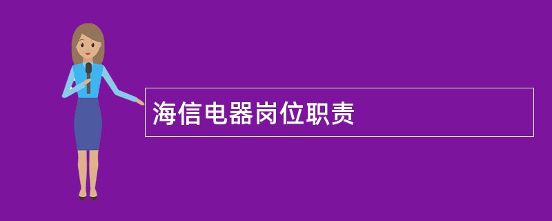 海信电器岗位职责