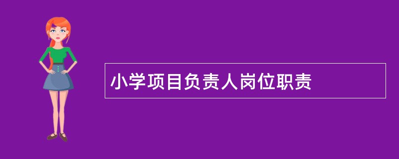 小学项目负责人岗位职责