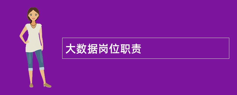 大数据岗位职责