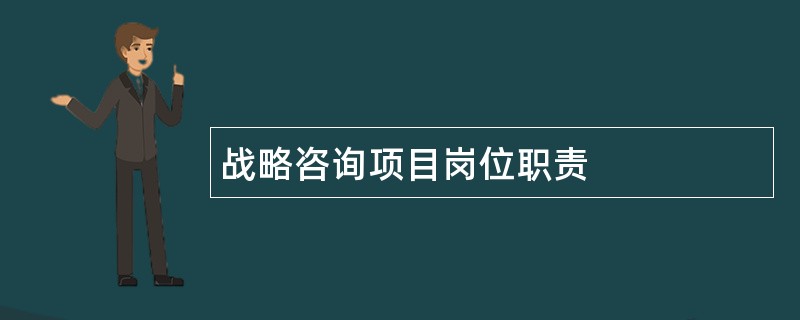 战略咨询项目岗位职责