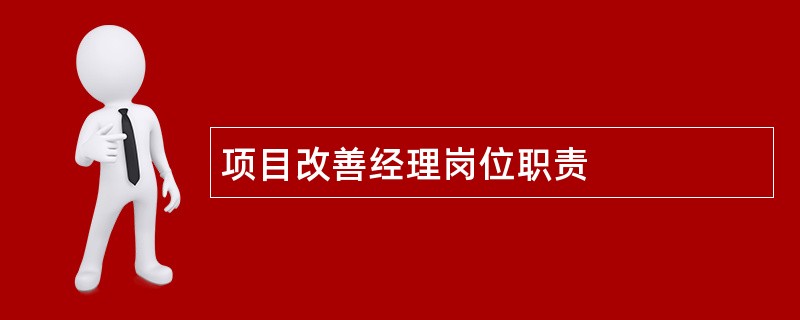 项目改善经理岗位职责