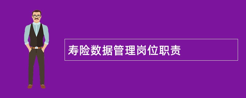 寿险数据管理岗位职责