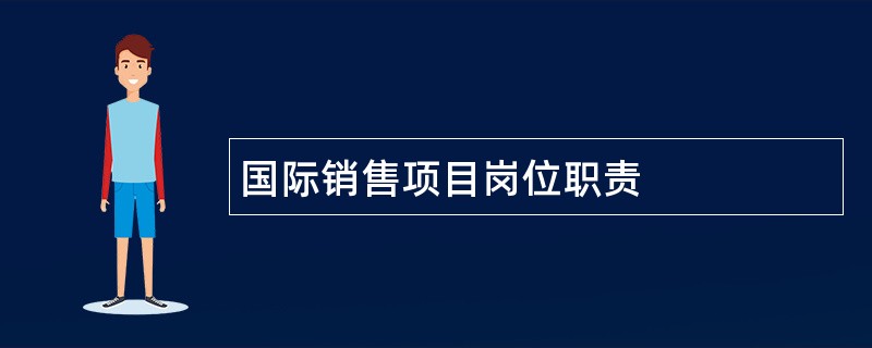 国际销售项目岗位职责