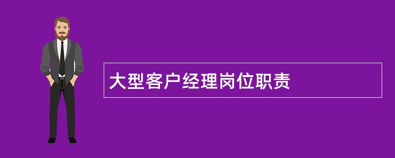 大型客户经理岗位职责