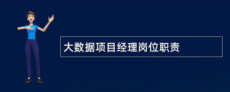 大数据项目经理岗位职责