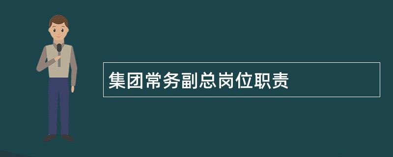 集团常务副总岗位职责