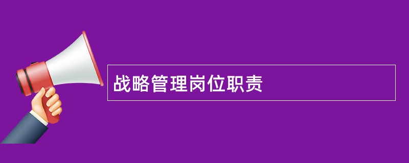 战略管理岗位职责