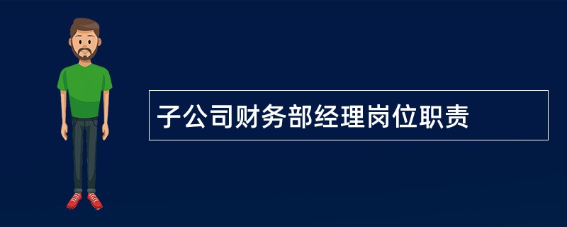 子公司财务部经理岗位职责