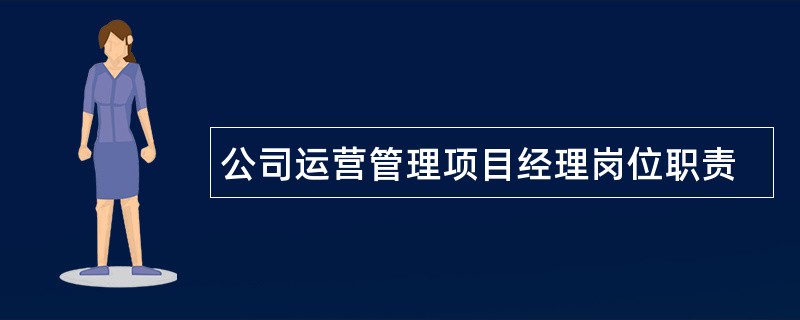 公司运营管理项目经理岗位职责