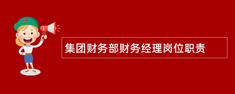 集团财务部财务经理岗位职责