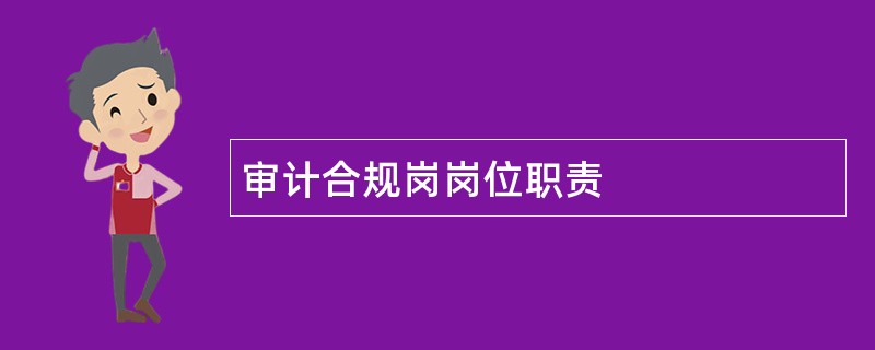 审计合规岗岗位职责