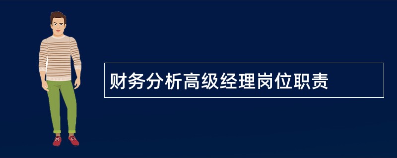 财务分析高级经理岗位职责