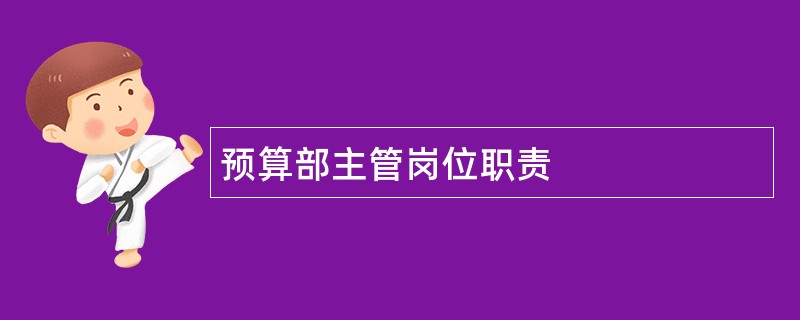 预算部主管岗位职责