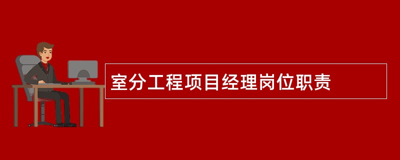 室分工程项目经理岗位职责