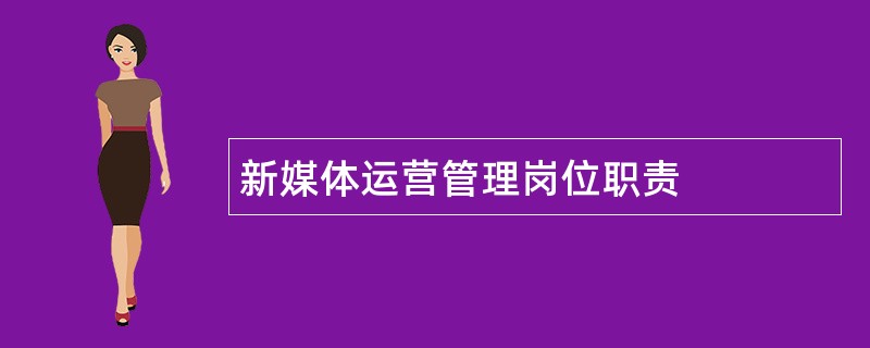 新媒体运营管理岗位职责