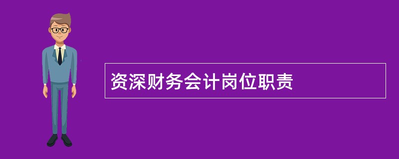 资深财务会计岗位职责