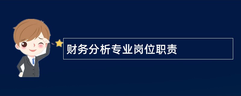 财务分析专业岗位职责