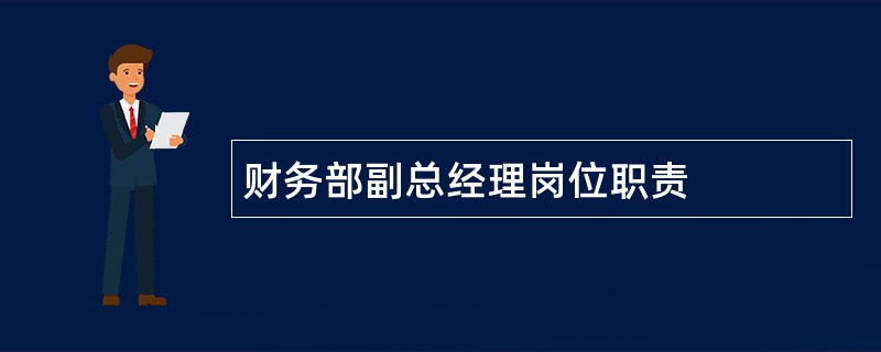 财务部副总经理岗位职责