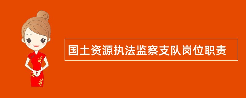 国土资源执法监察支队岗位职责