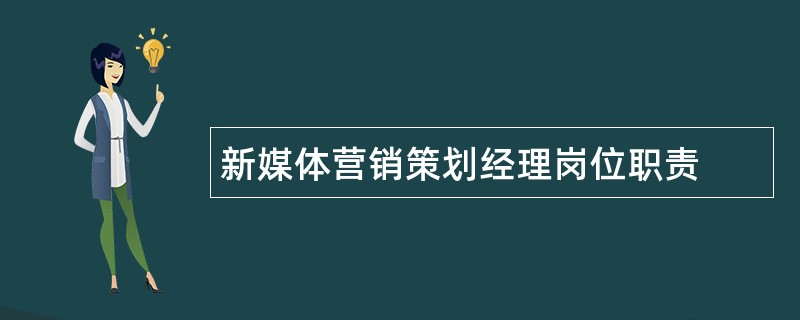 新媒体营销策划经理岗位职责