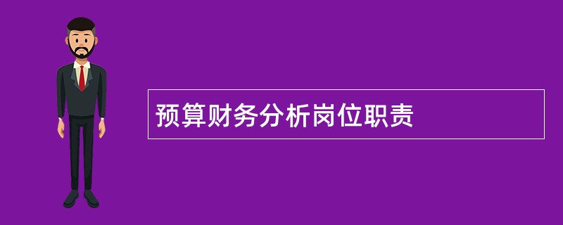 预算财务分析岗位职责