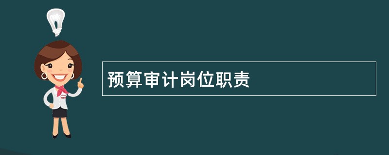 预算审计岗位职责