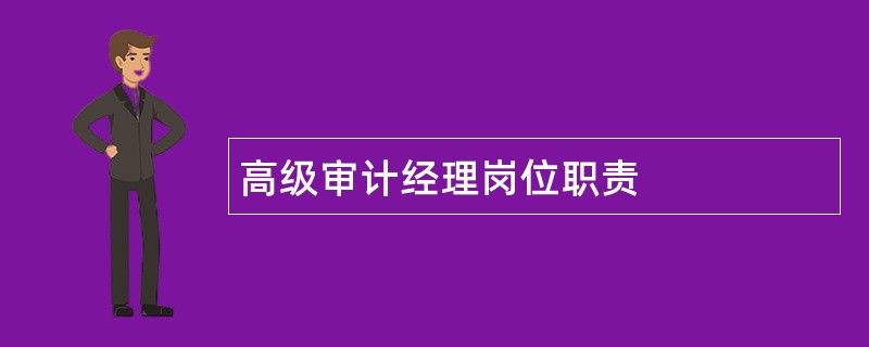 高级审计经理岗位职责