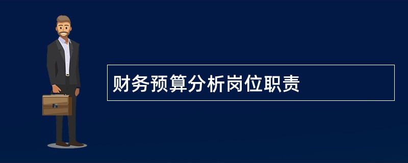 财务预算分析岗位职责