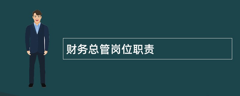 财务总管岗位职责