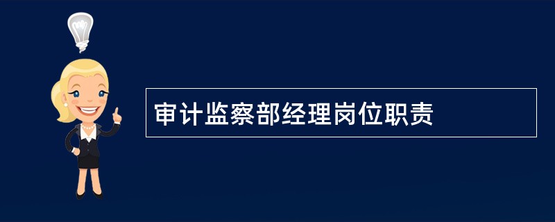 审计监察部经理岗位职责