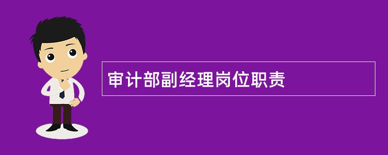 审计部副经理岗位职责