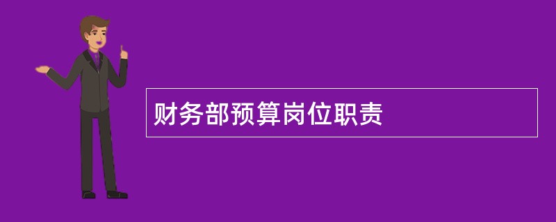 财务部预算岗位职责