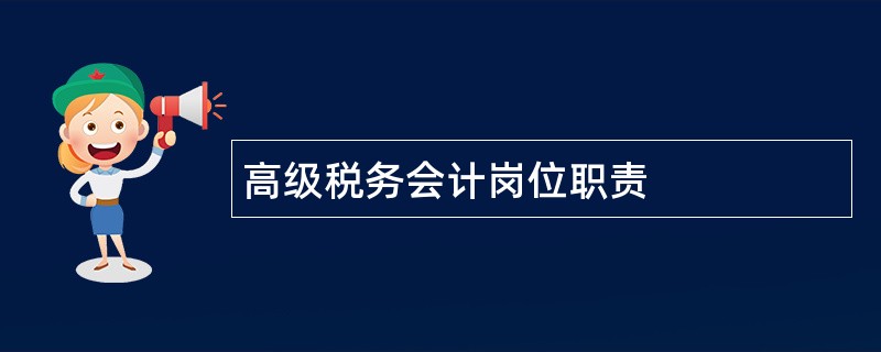 高级税务会计岗位职责