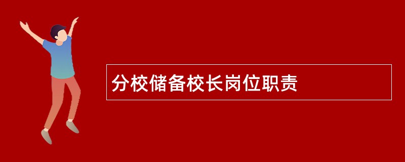 分校储备校长岗位职责