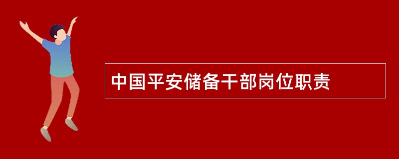 中国平安储备干部岗位职责