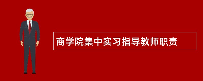 商学院集中实习指导教师职责